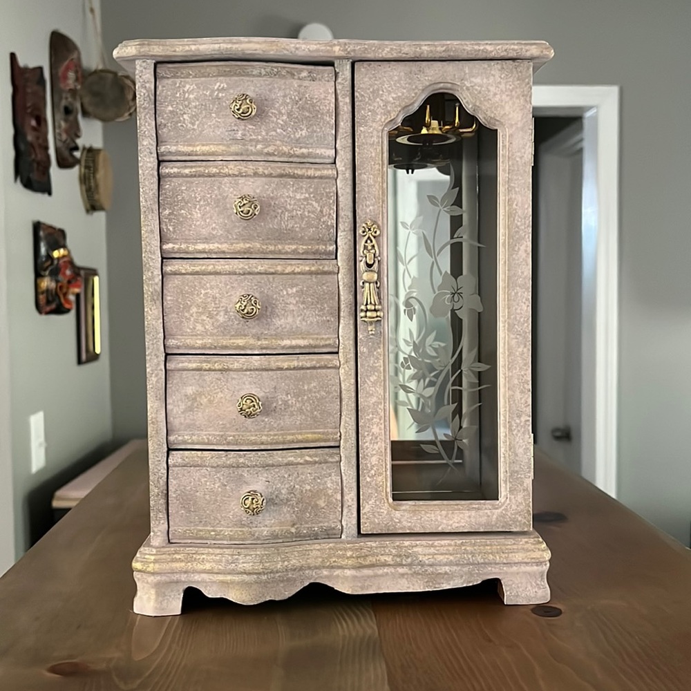 refurbished vintage music small locker box for jewellery